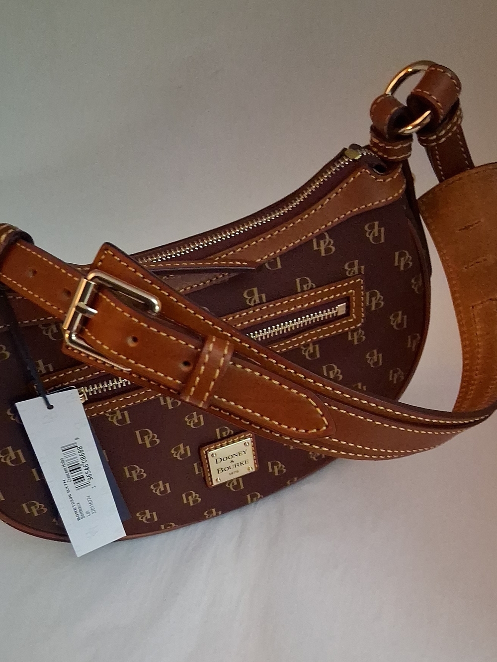 Dooney & Bourke Crescent Hobo Handbag DB Logo Handbag